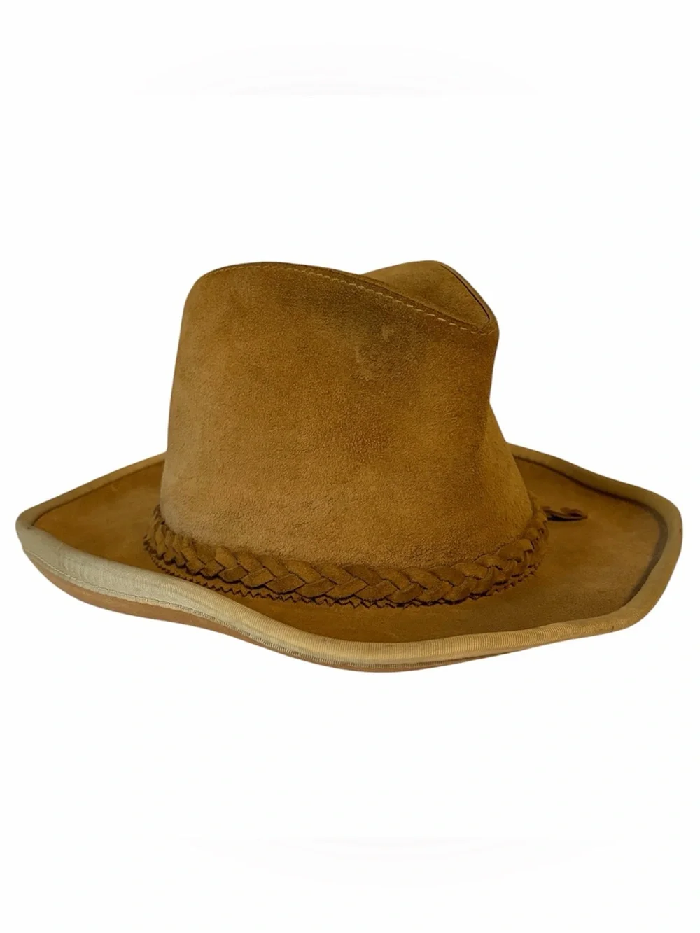 HENSCHEL SKULLY HAT CO Leather Hat XL Light Brown Womens Western Cowboy
